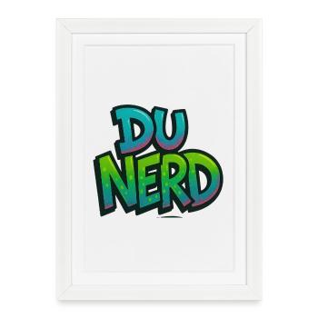 Nerd design with gradient - Framed poster (27 × 37 cm) - white - Front