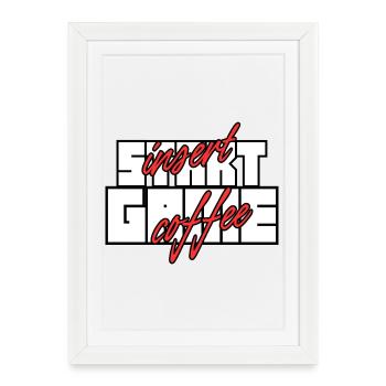 Insert Coffee Start Game – Gamer Café - Affiche encadrée (27 × 37 cm) - blanc - Devant