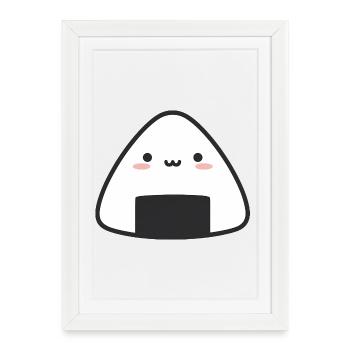 Adorable Onigiri Rice Ball - Framed poster (27 × 37 cm) - white - Front