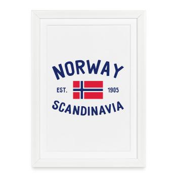 Norvège - Norvège - Norvège - Scandinavie - 1905 - Affiche encadrée (27 × 37 cm) - blanc - Devant