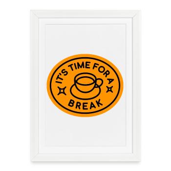 Tasse de citation relaxante - Affiche encadrée (27 × 37 cm) - blanc - Devant