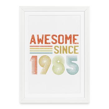 Retro 1985 Inspired Typeface Design - Framed poster (27 × 37 cm) - white - Front