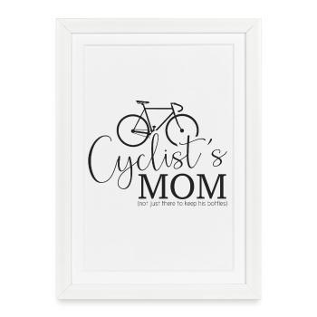 Maman de cyclistes  - Affiche encadrée (27 × 37 cm) - blanc - Devant