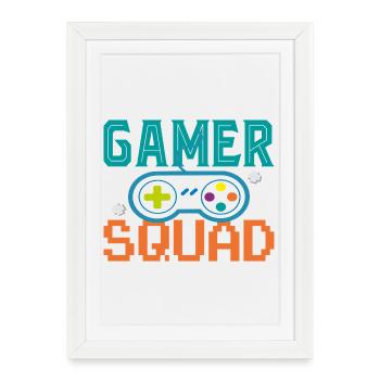Escouade GAMER - Affiche encadrée (27 × 37 cm) - blanc - Devant