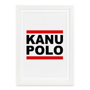 Canoë Polo - Canoë Polo - Pagayage - Pagaie - Sport - Affiche encadrée (27 × 37 cm) - blanc - Devant