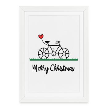 NOËL. MERRY CHRISTMAS. SAPIN. BONNE ANNEE - Affiche encadrée (27 × 37 cm) - blanc - Devant