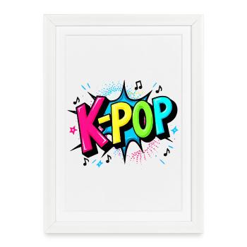K-Pop Power - Conception de ventilateur coloré - Affiche encadrée (27 × 37 cm) - blanc - Devant