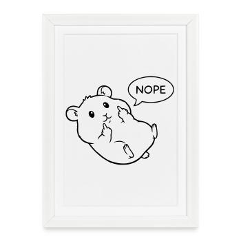 hamster paresseux hamster amant hamster propriétaire de hamster - Affiche encadrée (27 × 37 cm) - blanc - Devant