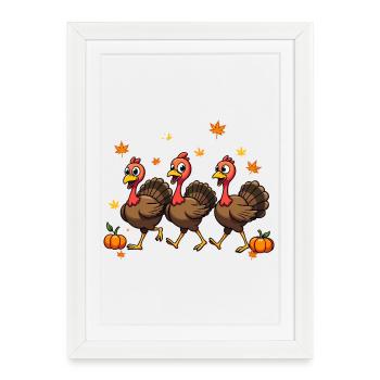 Bébé dinde de Thanksgiving - Affiche encadrée (27 × 37 cm) - blanc - Devant