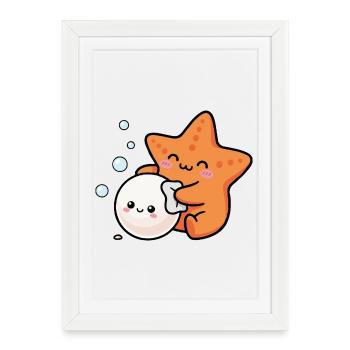 Poli étoile de mer perle - Affiche encadrée (27 × 37 cm) - blanc - Devant