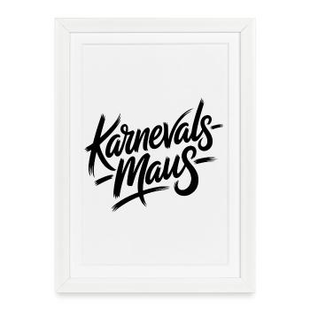 Souris de carnaval Souris de Cologne Souris de carnaval - Affiche encadrée (27 × 37 cm) - blanc - Devant