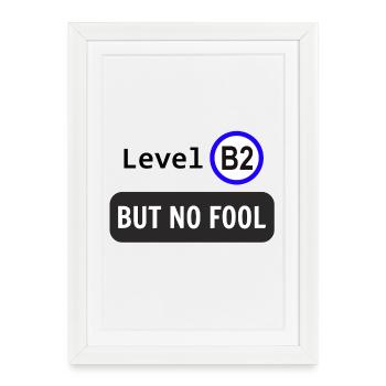 Level B2, but no fool - Framed poster (27 × 37 cm) - white - Front