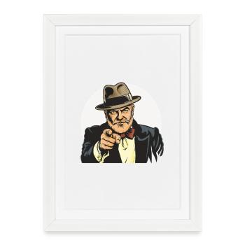 Index vintage de gangster (je te veux !) - Affiche encadrée (27 × 37 cm) - blanc - Devant