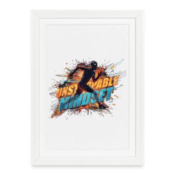 Unstoppable Mindset Runner - Framed poster (27 × 37 cm) - white - Front