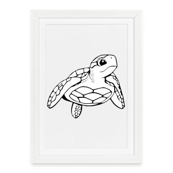 Turtle Turtles - Framed poster (27 × 37 cm) - white - Front