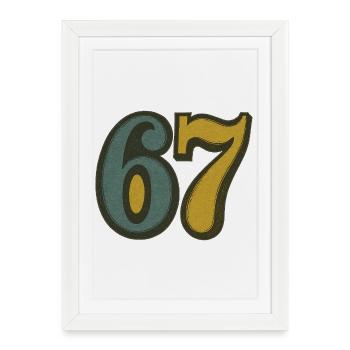 Vintage 67 Numerals Retro Typography - Framed poster (27 × 37 cm) - white - Front