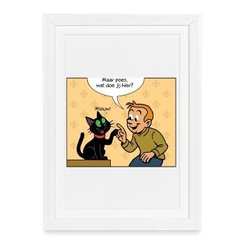 Première rencontre de Franky & Meeko - Affiche encadrée (27 × 37 cm) - blanc - Devant
