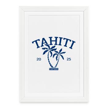 Tahiti - Palm Tree - Palm Trees - French Polynesia Beach - Framed poster (27 × 37 cm) - white - Front