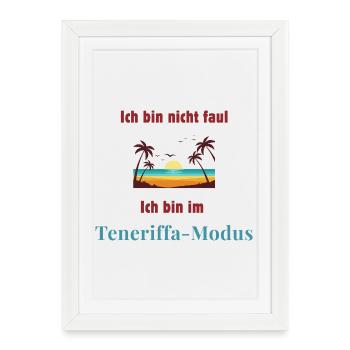 Je suis en mode Tenerife, amoureux de Tenerife - Affiche encadrée (27 × 37 cm) - blanc - Devant