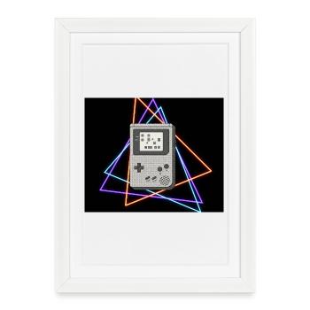 Console de jeu rétro Neon - Affiche encadrée (27 × 37 cm) - blanc - Devant