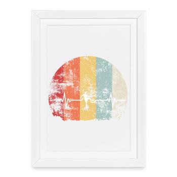 Heartbeat Ball: Family Soccer Retro - Framed poster (27 × 37 cm) - white - Front