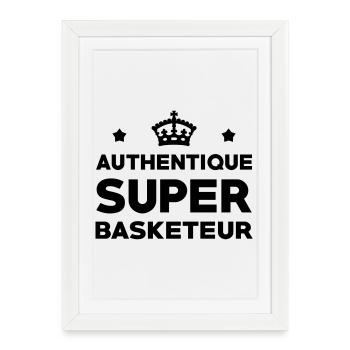 Super Basketteur - Basketball - Affiche encadrée (27 × 37 cm) - blanc - Devant