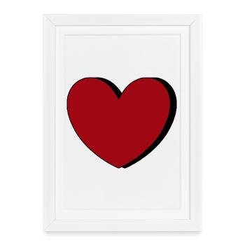 Valentine's Day Heart Red Gift Valentine's Day - Framed poster (27 × 37 cm) - white - Front