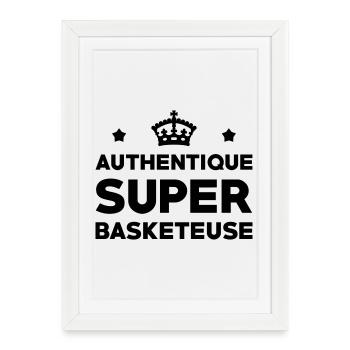 Authentic Super Basketball Player - Framed poster (27 × 37 cm) - white - Front