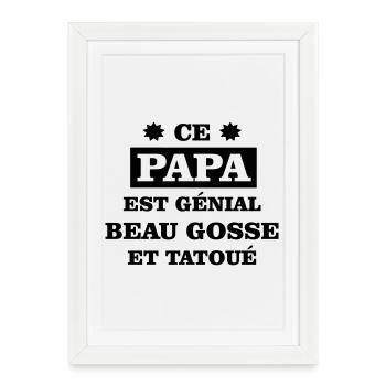 Un papa génial  - Affiche encadrée (27 × 37 cm) - blanc - Devant