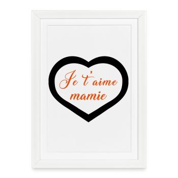 Cœur je t'aime mamie - Affiche encadrée (27 × 37 cm) - blanc - Devant