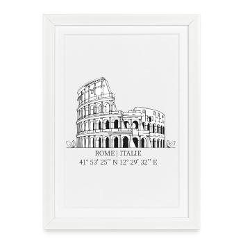Colisée de Rome croquis noir blanc - Affiche encadrée (27 × 37 cm) - blanc - Devant