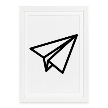 Avion en papier Avion - Affiche encadrée (27 × 37 cm) - blanc - Devant