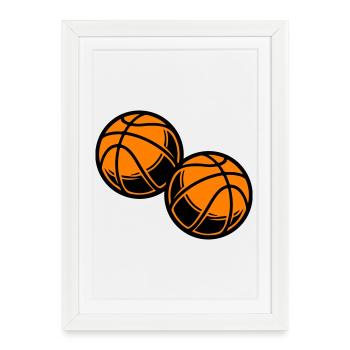 Basketball Symbol Team - Framed poster (27 × 37 cm) - white - Front