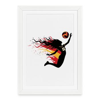 Des cheveux sur Fire__DE03vt - Affiche encadrée (27 × 37 cm) - blanc - Devant