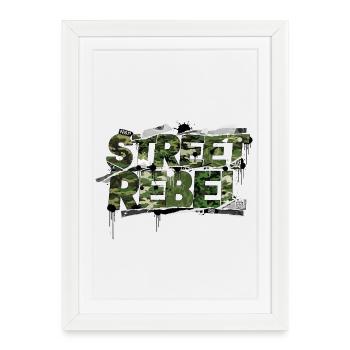 Style de tuning de voiture camouflage Street Rebel - Affiche encadrée (27 × 37 cm) - blanc - Devant