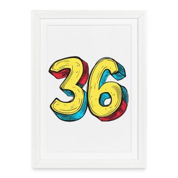 36 Number Colorful - Framed poster (27 × 37 cm) - white - Front