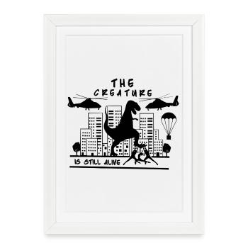 La Créature est toujours vivante - Affiche encadrée (27 × 37 cm) - blanc - Devant