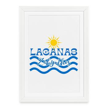 Vagues de soleil de Zakynthos de Laganas - Affiche encadrée (27 × 37 cm) - blanc - Devant