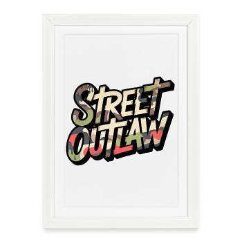 Street Outlaw Camo Design for Streetwear Fans - Framed poster (27 × 37 cm) - white - Front