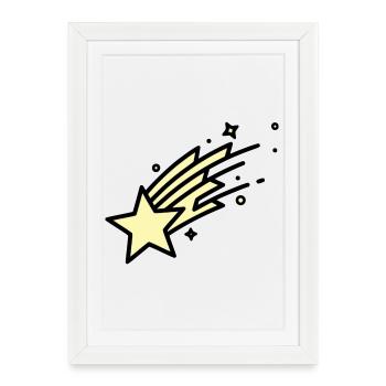 Une bande dessinée Shooting Star Comet - Affiche encadrée (27 × 37 cm) - blanc - Devant