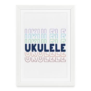 Ukulele typography - Framed poster (27 × 37 cm) - white - Front