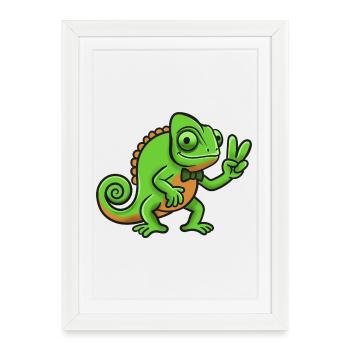 Signe de paix du Gentleman Caméléon - Affiche encadrée (27 × 37 cm) - blanc - Devant