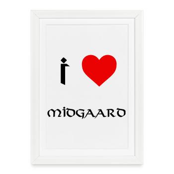 I love Midgaard - Framed poster (27 × 37 cm) - white - Front