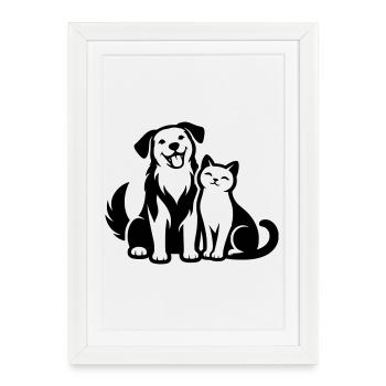 Animaux - Affiche encadrée (27 × 37 cm) - blanc - Devant