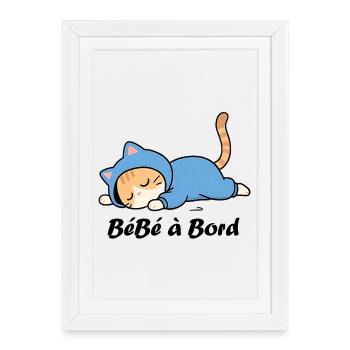 Bébé à bord - Affiche encadrée (27 × 37 cm) - blanc - Devant