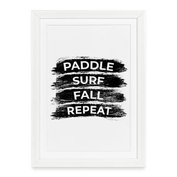 Répétition de la chute en paddle surf - Affiche encadrée (27 × 37 cm) - blanc - Devant