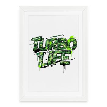 Motif de camouflage Turbo Life pour hommes et vis - Affiche encadrée (27 × 37 cm) - blanc - Devant