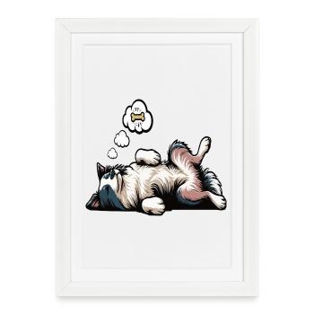 Border Collie Propriétaire Collie Amant de Collie - Affiche encadrée (27 × 37 cm) - blanc - Devant