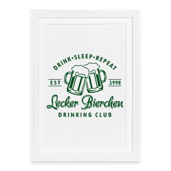 Delicious Beer Drinking Club | Beer | Father's Day - Framed poster (27 × 37 cm) - white - Front
