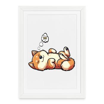 Shiba Inu Shiba propriétaire Shiba lover Shiba inus - Affiche encadrée (27 × 37 cm) - blanc - Devant